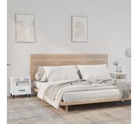 Prolenta Premium Tables de nuit 2 pcs. Blanc brillant Matériau dérivé du bois