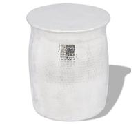 Prolenta Premium Tabouret/Table d'appoint en aluminium martelé Argenté
