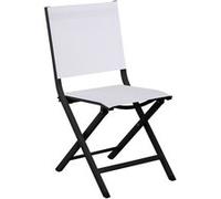 PROLOISIRS Chaise pliante - THEMA - Aluminium époxy graphite - Toile TPEP chiné blanc G