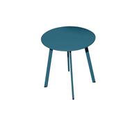 Proloisirs – Table basse de jardin Massaï – ronde en acier époxy – Ø 45 cm – Bleu
