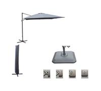 PROLOISIRS Parasol Deporté Orientable NH 3×3 KIT COMPLET - Gris