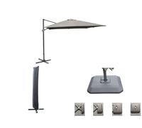 Proloisirs Parasol déporté NH 3 x 3 m Pack housse + pied à remplir Taupe