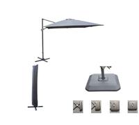 Proloisirs Set d'ombrage complet (1 parasol déporté NH 3x3 + 1 housse + 1 lestage) (Grey)