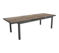 Table de jardin extensible Teramo en aluminium/HPL - 180/240 x 90 cm - graphite/bambou