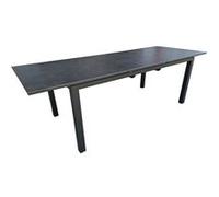 PROLOISIRS Table extensible - MELODIE - Aluminium époxy graphite - Plateau céramique 6 mm - 180/240 x 90 cm Graphite G