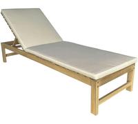 PROLOISIRS : Transat Balito en acacia , avec coussin en polyester amovible de 5 cm, dossier réglable, pour 1 personne