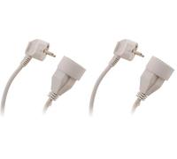 Prolongateur 16A 2P+T HO5VV-F 3G1,5mm² - Blanc 10m - Zenitech (Lot de 2)