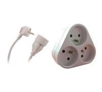 Prolongateur 16A 2P+T HO5VV-F 3G1,5mm² Blanc 10m - Zenitech & Triplite 3X 16A Triangulaire - Blanc - Zenitech