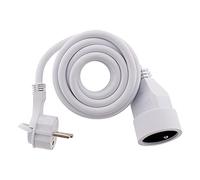 Zenitech – Prolongateur électrique 16A 2P+T HO5VV-F 3G1,5 mm² 3 m fiche extraplate Blanc