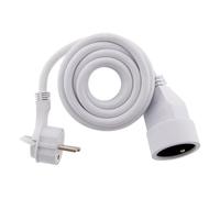 Zenitech – Prolongateur électrique 16A 2P+T HO5VV-F 3G1,5 mm² 3 m fiche extraplate Blanc