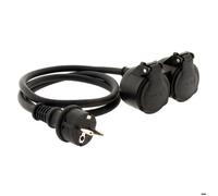 Zenitech Prolongateur chantier HO7RN-F 16A 3G1,5 mm² double tête Noir 1 m