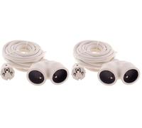 Prolongateur Bi tête 3G1,5mm² - Blanc 3m - 1 Prise mâle + 2 Prises Femelle - Blanc - Zenitech (Lot de 2)