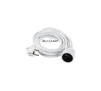 PROLONGATEUR BLANC 3M-3X1,5MM avec terre et protection enfant