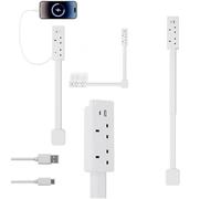 Prolongateur de prise électrique pivotante - Rallonge rotative à 180° avec ports USB-A et USB-C, 2 prises AC, adaptateur mural sans installation pour chambre, canapé, bureau et bureau à domicile