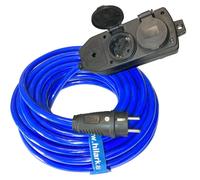 Prolongateur en caoutchouc bleu H07BQ-F 3x2,5mm, rallonge multiprise SCHUKO noire, 20 mètres