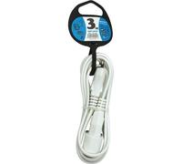 Rallonge électrique domestique ZENITECH HO3VVH2F 3 m 2x0,75 mm² Blanc 6A 1380W protection enfant