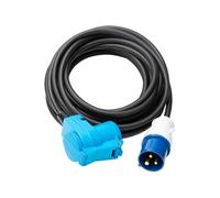Protec - Prolongateur Schuko CEE P17 10m IP44 - noir et bleu