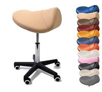 Promafit Tabouret Selle Ergonomique Extra Large - Tabouret de Travail Pivotant à roulettes pour Bureau & Cabinet Médical - Réglable en Hauteur 50-73 cm - Charge 170 kg
