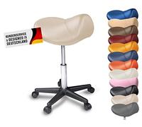 Promafit Tabouret Selle Ergonomique Extra Large - Tabouret de Travail Pivotant à roulettes pour Bureau & Cabinet Médical - Réglable en Hauteur 50-73 cm - Charge 170 kg