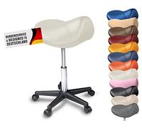 Promafit Tabouret Selle Ergonomique Extra Large - Tabouret de Travail Pivotant à roulettes pour Bureau & Cabinet Médical - Réglable en Hauteur 50-73 cm - Charge 170 kg