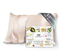 PROMEED Taie d'oreiller 100% Soie de mûrier pour Enfant (33 x 45 cm, Deux côtés 23 mommes, Soie de Grade 6 Taille de Voyage avec Sac à Linge (pour Tout-Petit/Voyage, 33 x 45 cm, Champagne)