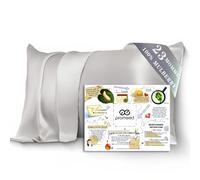 PROMEED Taie d'oreiller en soie de mûrier 100% pour tout-petits, pour cheveux et peau de bébé, qualité supérieure 6 23 mommes, taie d'oreiller de voyage en soie de 33 x 45,7 cm, avec sac à linge