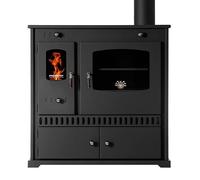 Prometey Poêle à bois en fonte 7 kW Noir
