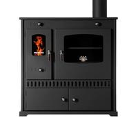 Prometey Poêle à bois en fonte 7 kW Noir