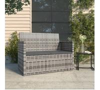 (Promo 2026)Banc de jardin - SHIELD - Meuble d'extérieur - Banquette pour balcon, avec coussins Gris 105cm Résine tressée 2856869