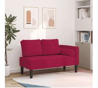 ""Promo 2026"" Chaise longue 116,5x62x57,5 cm - Transat de salon avec coussins rouge bordeaux velours 76246993