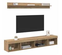 ""Promo 2026""Jeu de meuble TV mural avec LED 5 pcs banc TV meuble hifi vidaxl TABLE TV Chêne artisanal - M9382571