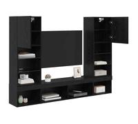 ""Promo 2026""Unités murales TV avec LED 5 pcs,banc TV, meuble hifi,vidaxl,TABLE TV - Chêne noir - Bois d'ingénierie - M5065789