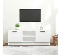 ""Promo avril""*Meuble TV - MONNA - Support TV jusqu’à 50"" - Banc TV - Blanc 102x35x36,5cm Bois d'ingénierie_140240