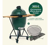 PROMO - Big Green Egg LARGE sur chariot avec étagères