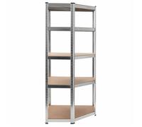 ""Promo“Étagère d'angle à 5 Niveaux Argenté et Bois d'ingénierie 75 x 75 x 180 cm avec gain de place 915222