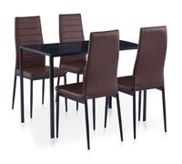 ""Promo été""Ensemble de salle à manger (5pcs)- SWEETY - Table de salon + 4 chaises de cuisine - Marron 105x60x74cm 9635300