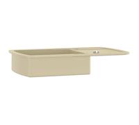 ""Promo“Évier de Cuisine Granit Seul Lavabo Beige 780 x 500 x 310 mm en 80 % quartz et 20 % résine pour Cuisine 347301