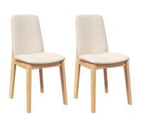 ""Promo février"" CHIC Chaises à manger, JILL, pour cuisine, avec coussins, lot de 2, bois massif caoutchouc 43x56x86.5 cm CCC1145