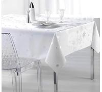 Promo Linge Nappe De Noël Rectangle ou Ronde Anti-Tâches - Argent Constellation (Blanc, 150x350cm)