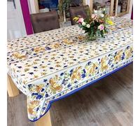 Promo Linge Nappe Provençale Rectangle Anti-Tâche 150x120cm Moustier Bleu 100% Polyester