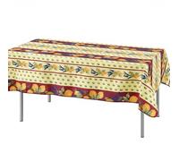 Promo Linge Nappe Provençale Rectangle ou Ronde Anti-Tâche 100% Polyester - Citron (Rouge, 150x300cm)
