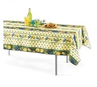 Promo Linge Nappe Provençale Rectangle ou Ronde Anti-Tâche 100% Polyester - Citron (Vert, 150x200cm)