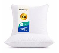 Promo Linge Oreiller Moelleux Premium - Enveloppe Microfibre Douce et Garnissage 100% Fibres Creuses Polyester - Confort Gonflant, Respirant et Durable (4, 60x60cm)