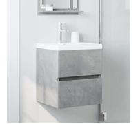 ""Promo printemps"" Armoire d'évier,CLARENCE,Cabinet Sous vasque,Cabinet de toilette， Gris béton 41x38,5x45 cm Bois d’ingénierie - M19