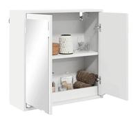 ""Promo printemps""Armoire Miroir de Salle de Bain,CLARENCE,60 kg capacité,Placard Mural, Blanc 60x20x60 cm - M630115