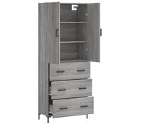 ""Promo printemps""Buffet haut/Highboard（1 PC）- SHELD - Commode à tiroirs/MEUBLE Haut - Sonoma gris 69,5x34x180cm Bois d'ingénierie M2