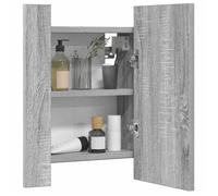 ""Promo printemps""Cabinet à miroir à LED de bain,CLARENCE,60 kg capacité,Placard Mural, de salle de bain sonoma gris 40x12x45 cm - M9
