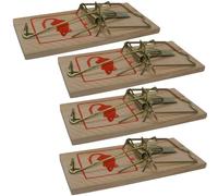 Promobo - Lot 4 Pièges à Souris Attrapes Rongeur Tapettes Bois