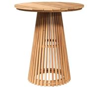 PROMOTION Anti-UV Table de jardin Ø70x75 cm - Bois massif Teck 50784 - BestMeuble