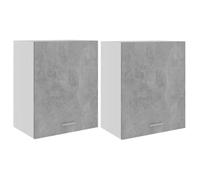 ""Promotion avril""*Armoires suspendue/Vaisselier Haut - Meuble mural rectangulaire -s 2 pièces ""Lyon"" Gris béton 50x31x60cm - bois d'